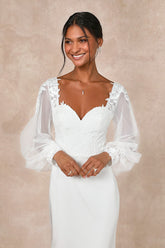 Timeless Adoration White Embroidered Bishop Sleeve Maxi Dress