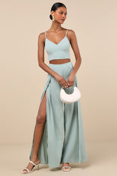 Out Tonight Sage Green Two-Piece Jumpsuit