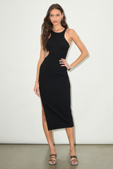 Korvana Black Cutout Bodycon Midi Dress