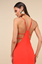 Annina Orange Cutout Column Maxi Dress