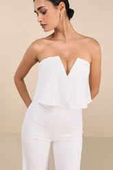 Power of Love White Strapless Jumpsuit