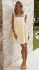 Lacey Mini Dress - Lemon