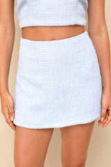 Elevated Attitude Blue Tweed Sleeveless Two-Piece Skort Romper