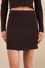 Too Perfect Dark Brown Collared Two-Piece Sweater Mini Dress