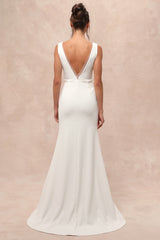 Captivating Promise White Sleeveless Mermaid Maxi Dress