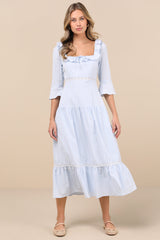 Meadowlark Light Blue Tiered Midi Dress