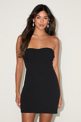 Dramatic Intent Black Strapless Corset Bodycon Mini Dress