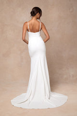 Esmeralda White Lace Mermaid Maxi Dress