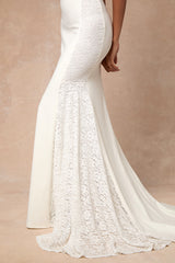 Lilabeth White Lace Mermaid Maxi Dress