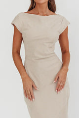 Maysa Cowl Back Maxi Dress Mushroom