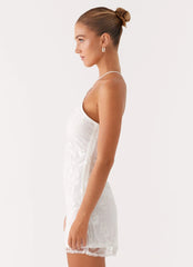 Rumi Beaded Mini Dress - White