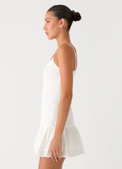 Sync Love Broderie Mini Dress - White